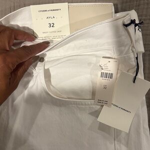 Citizens of Humanity Ayla White Crop Pants size 32
NWT